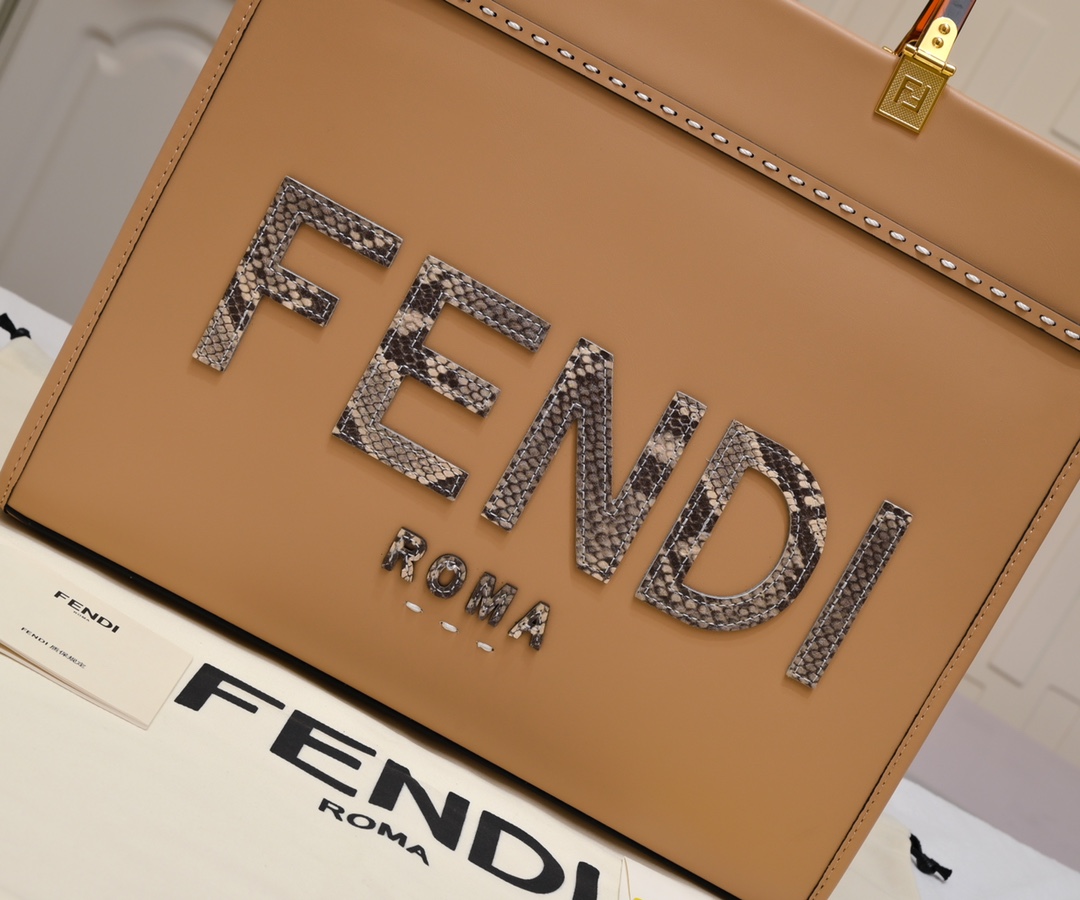 [TOP] FENDI Sunshine Tote Bag 35*31*17cm - Brown