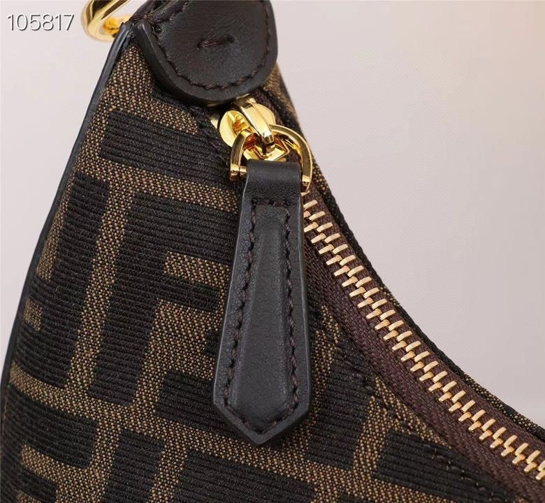 [TOP] FENDI Classic Metal Logo Fendigraphy Bag - Brown