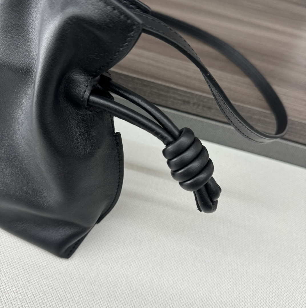 [TOP] LOEWE Sheepskin Flamenco Bags 23x18x9cm/30x24.5x10.5cm - Black