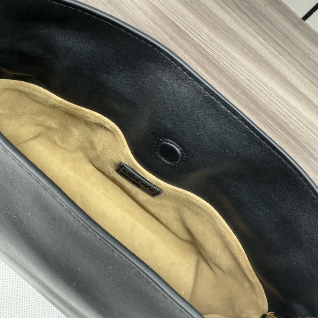 [TOP] LOEWE Sheepskin Flamenco Bags 23x18x9cm/30x24.5x10.5cm - Black