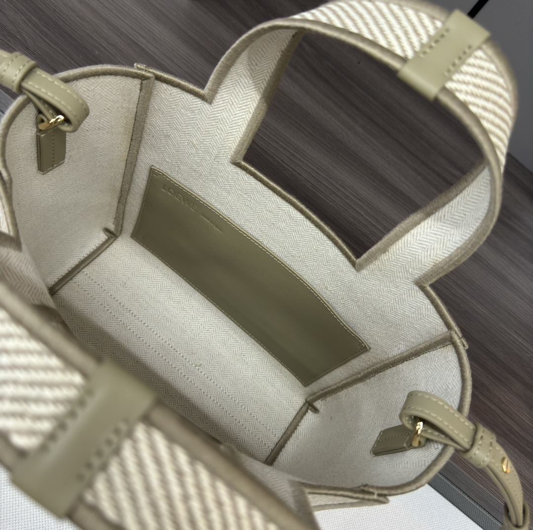 [TOP] LOEWE Font Tote Bag 24x20x11cm/30x15x25.5cm - Beige