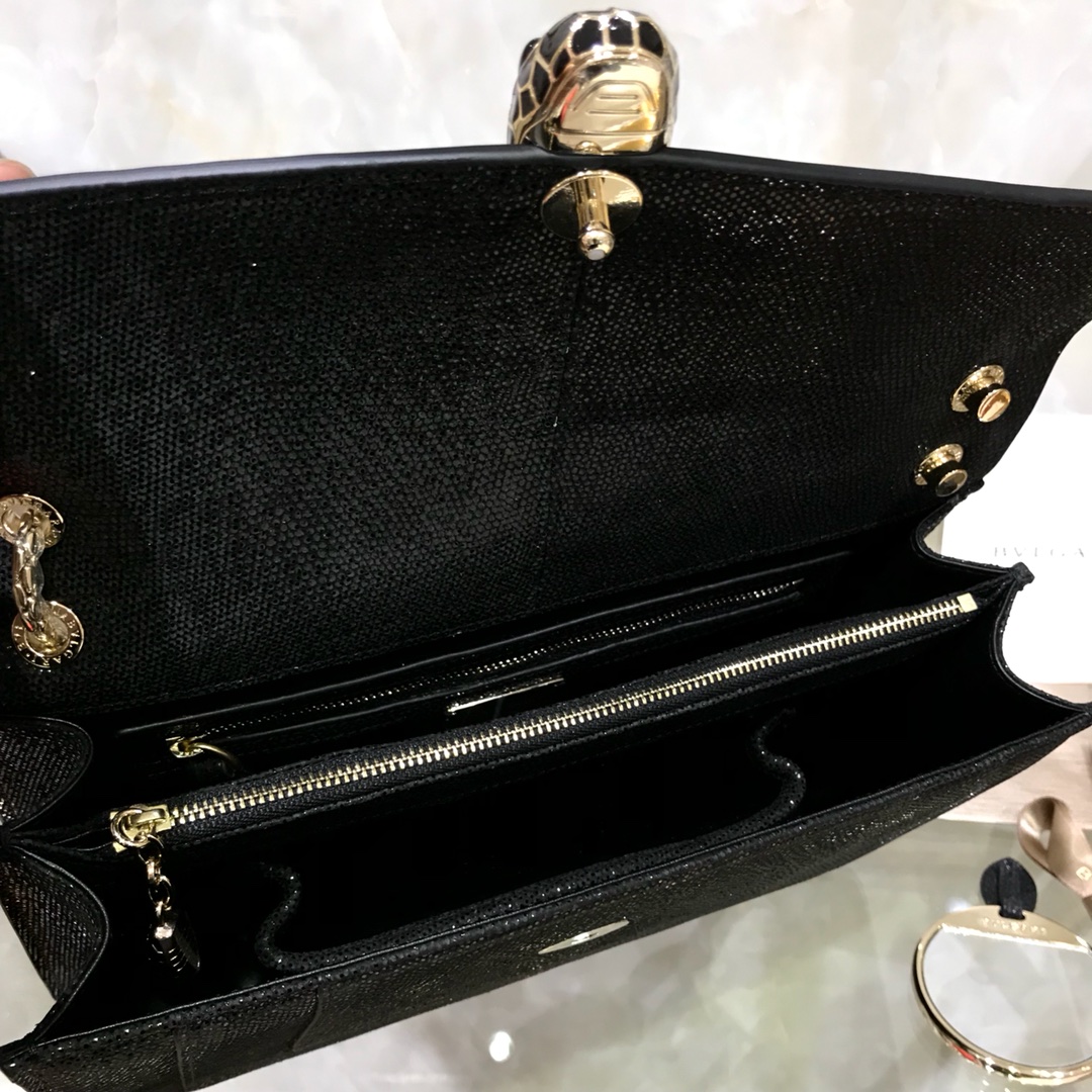 [TOP] BVLGARI Serpenti Forever  Bag 28*7*18cm - Black