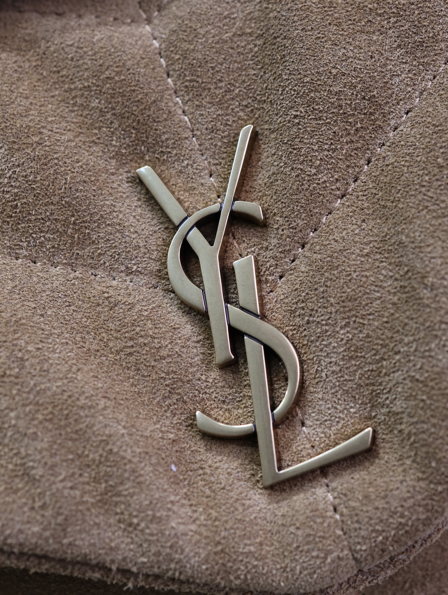 [TOP] Yves Saint Laurent YSL Loulou Puffer Suede Bag 23cm/29cm/35cm - Brown