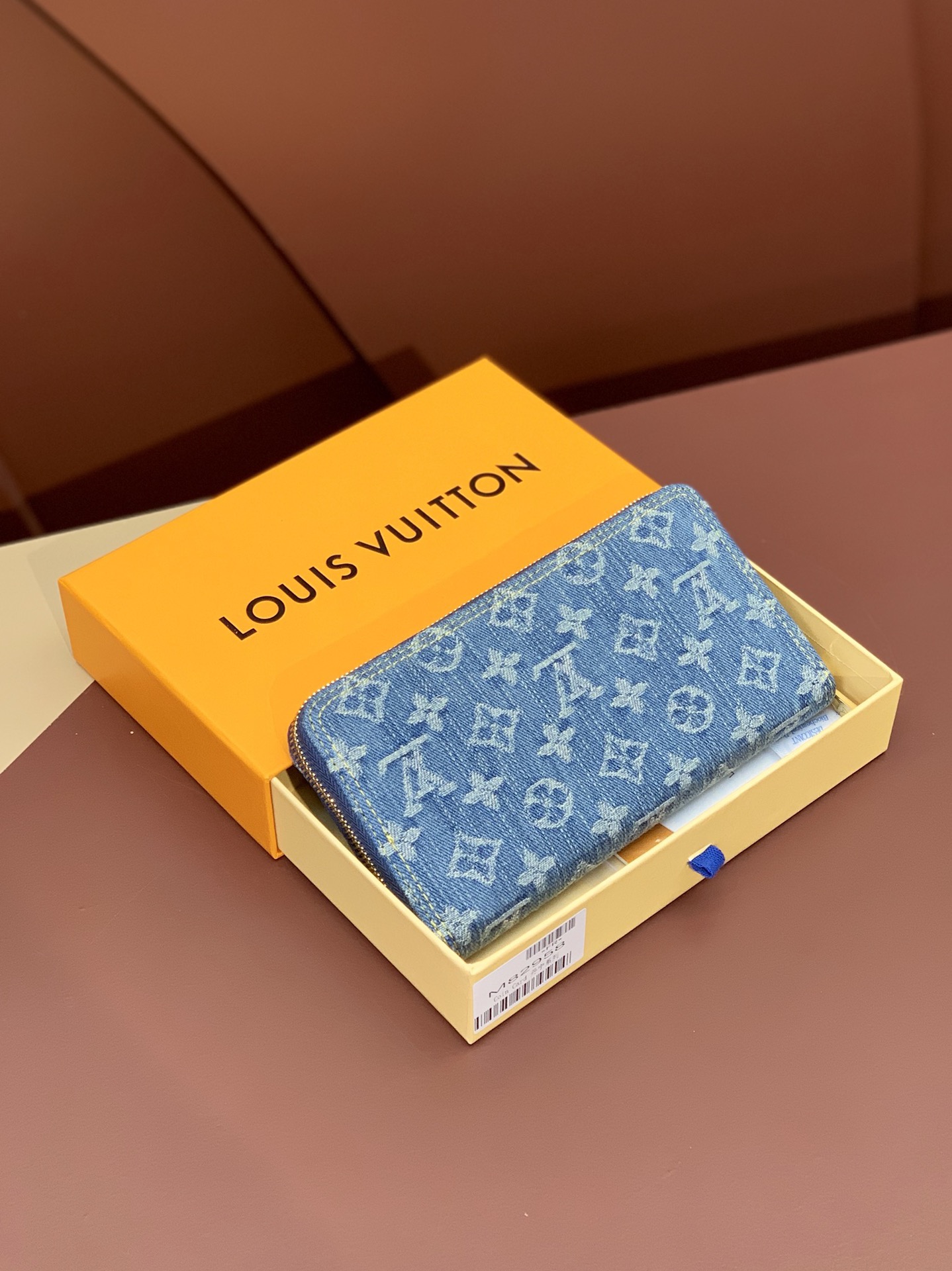 [TOP] Louis Vuitton LV Zippy Wallet 19.5x10.5x2.5cm - Monogram Denim Blue