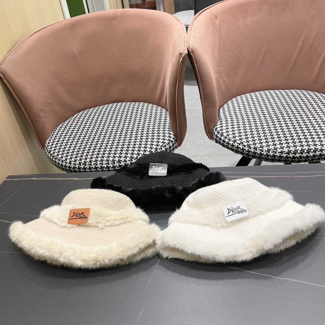 [TOP] Christian Dior Plush Fisherman's Hat - 3 Colour