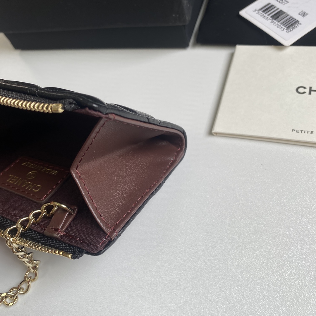 [TOP] CHANEL Wallet 12*7.5*2.5cm - Black