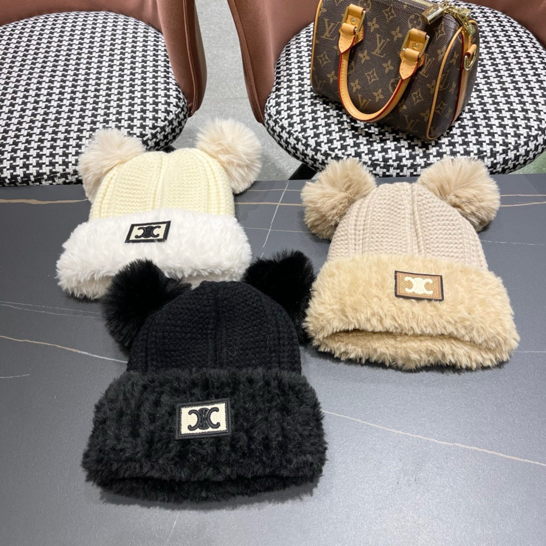 [TOP] CELINE Knitted Woolen Hat - 3 Colour