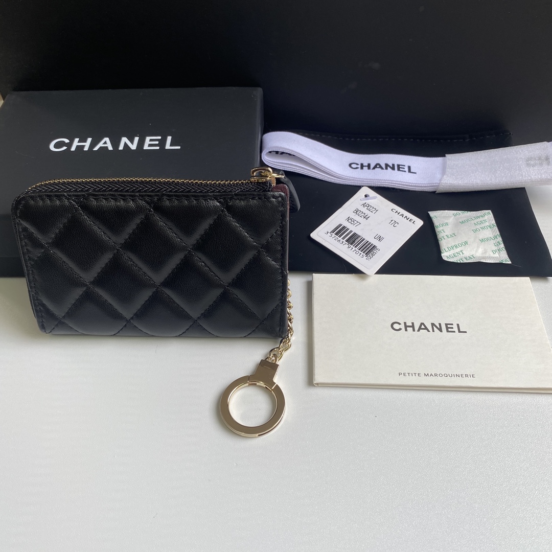 [TOP] CHANEL Wallet 12*7.5*2.5cm - Black