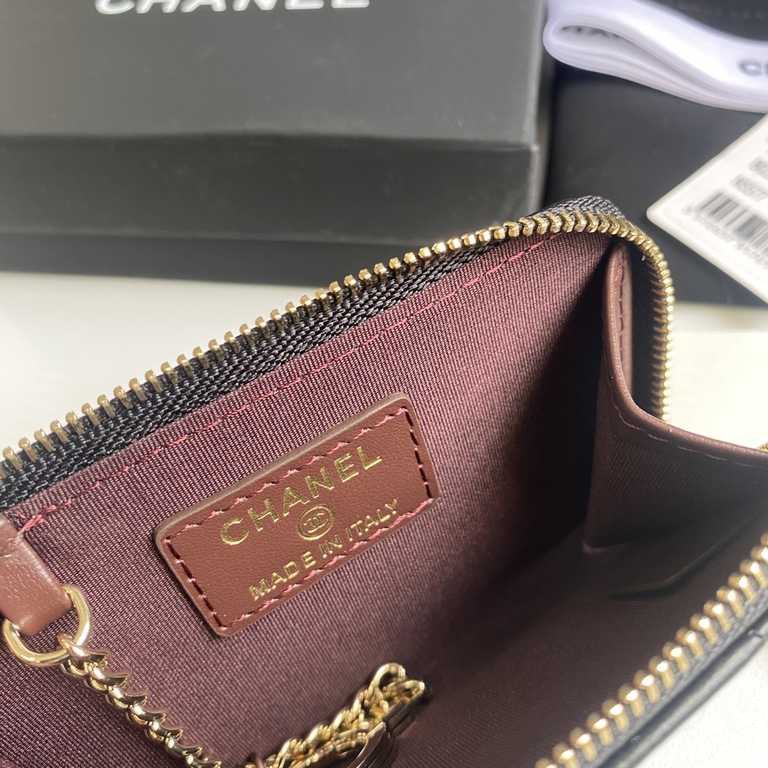 [TOP] CHANEL Wallet 12*7.5*2.5cm - Black