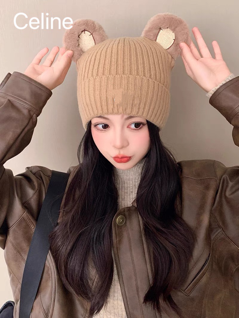 [TOP] CELINE Knitted Woolen Hat - 3 Colour