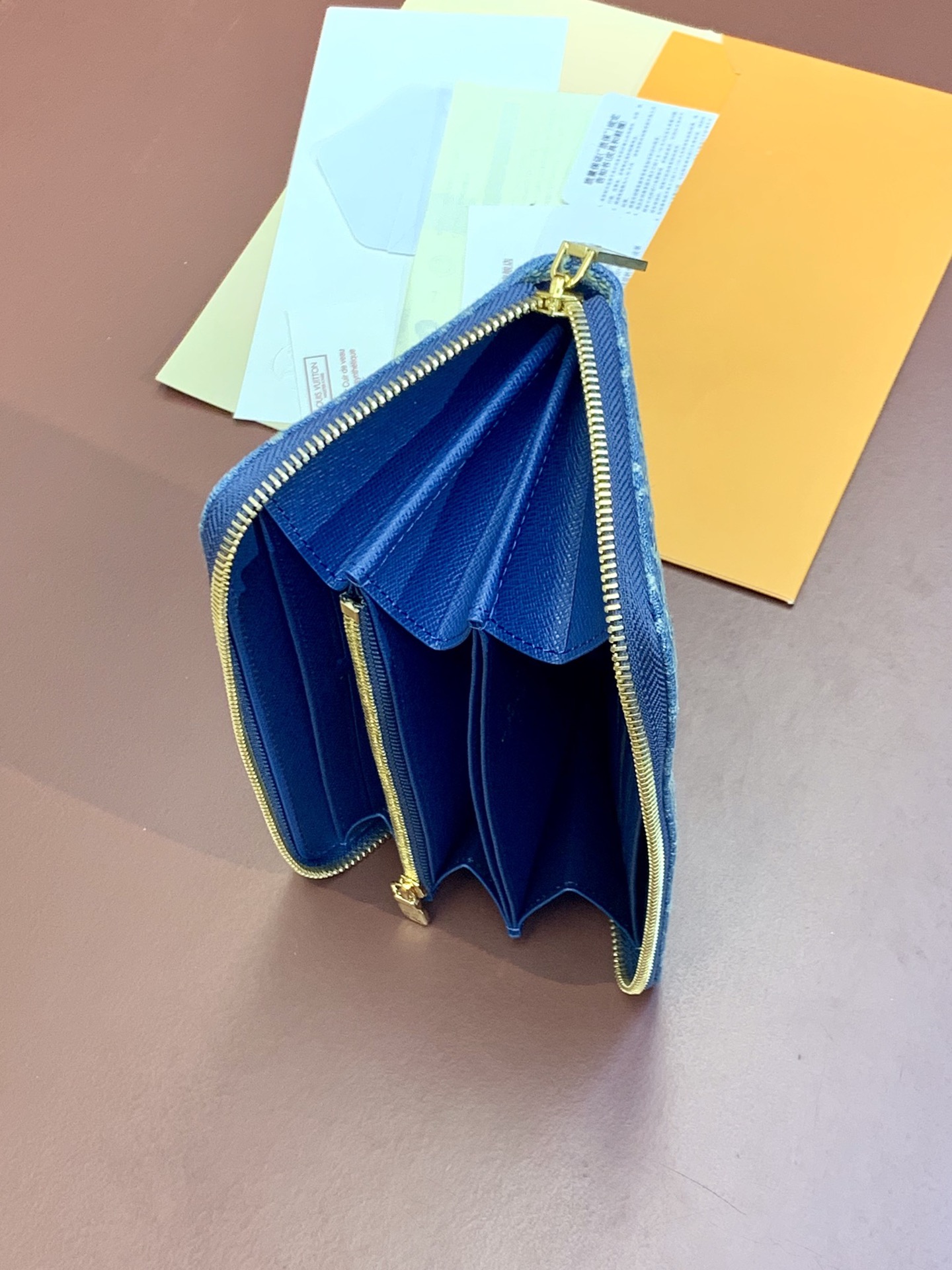 [TOP] Louis Vuitton LV Zippy Wallet 19.5x10.5x2.5cm - Monogram Denim Blue