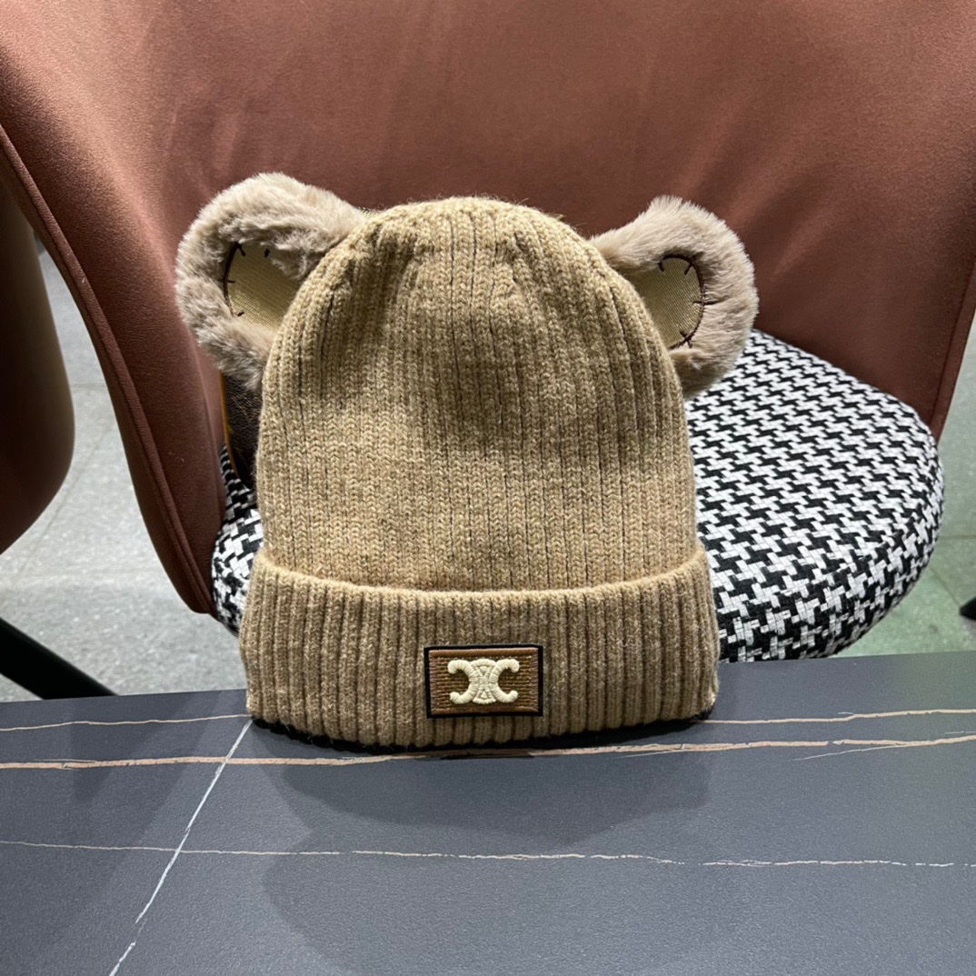 [TOP] CELINE Knitted Woolen Hat - 3 Colour