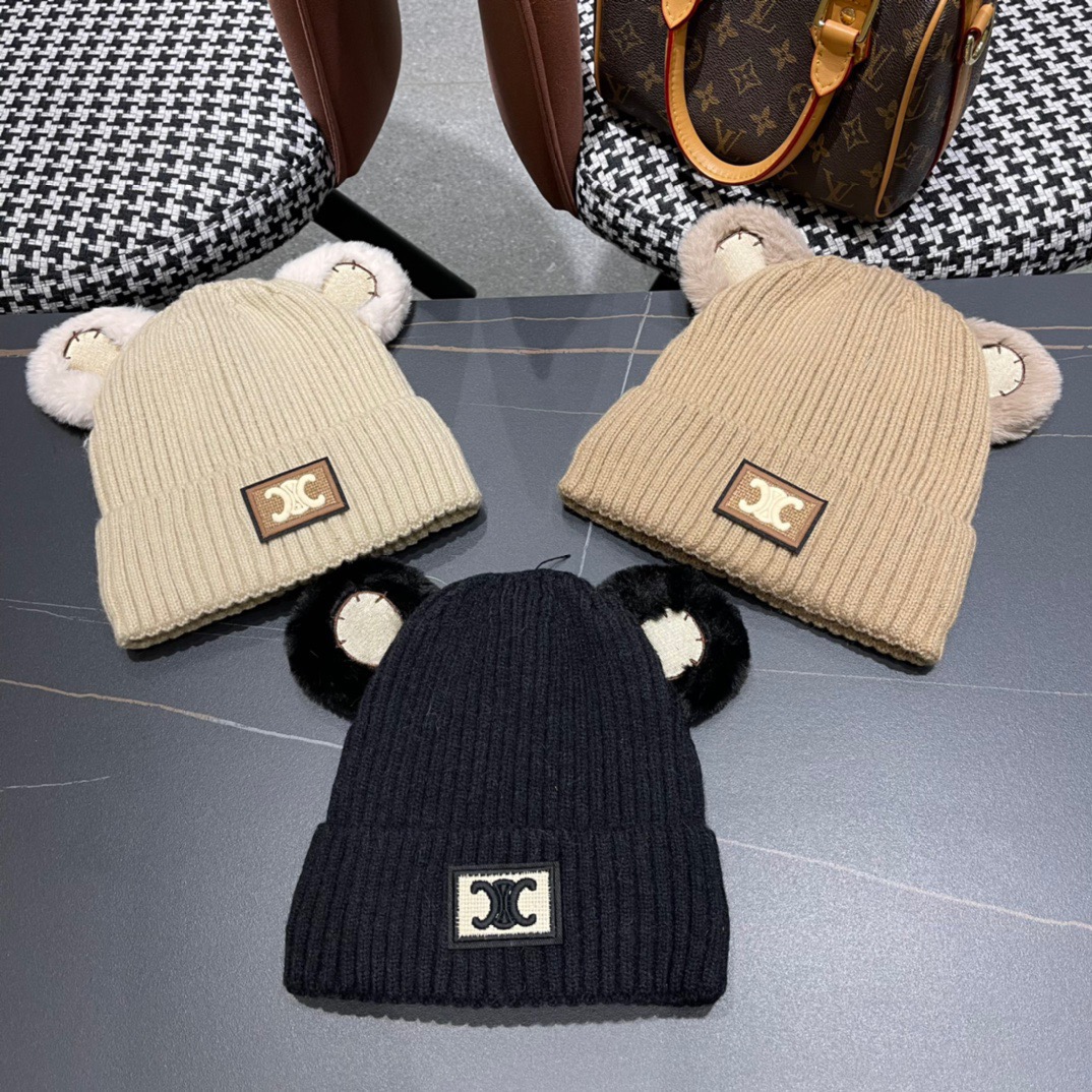 [TOP] CELINE Knitted Woolen Hat - 3 Colour