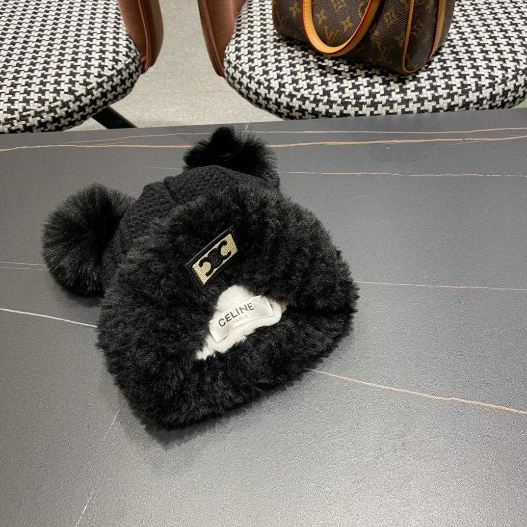 [TOP] CELINE Knitted Woolen Hat - 3 Colour