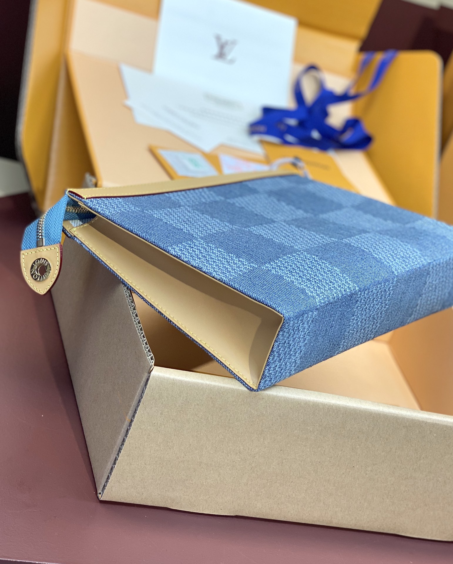 [TOP] Louis Vuitton LV LV Pochette To-Go Clutch Bag 27×21×6cm - Blue