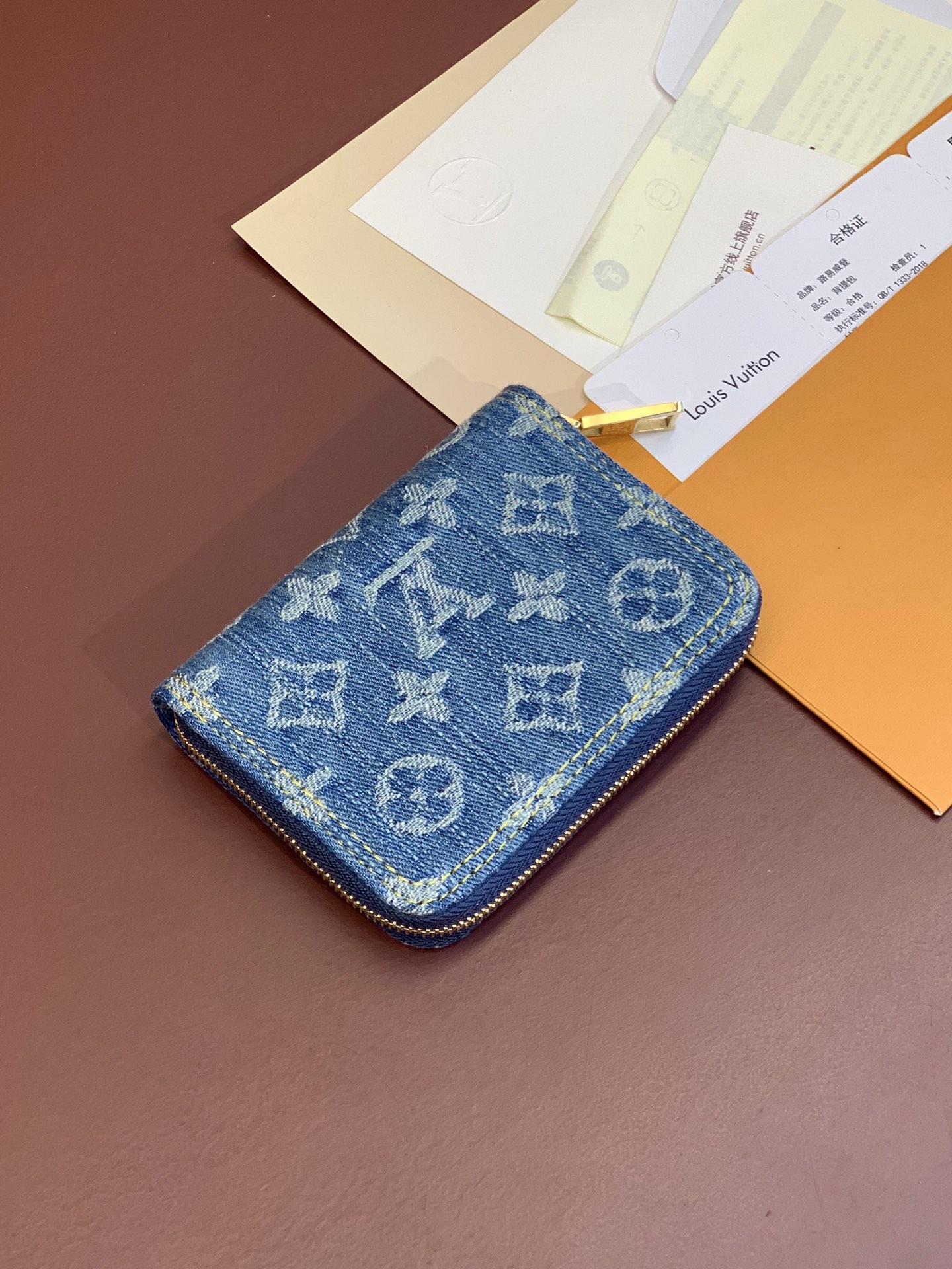 [TOP] Louis Vuitton LV Zippy Wallet 11x8.5x2cm - Monogram Denim Blue