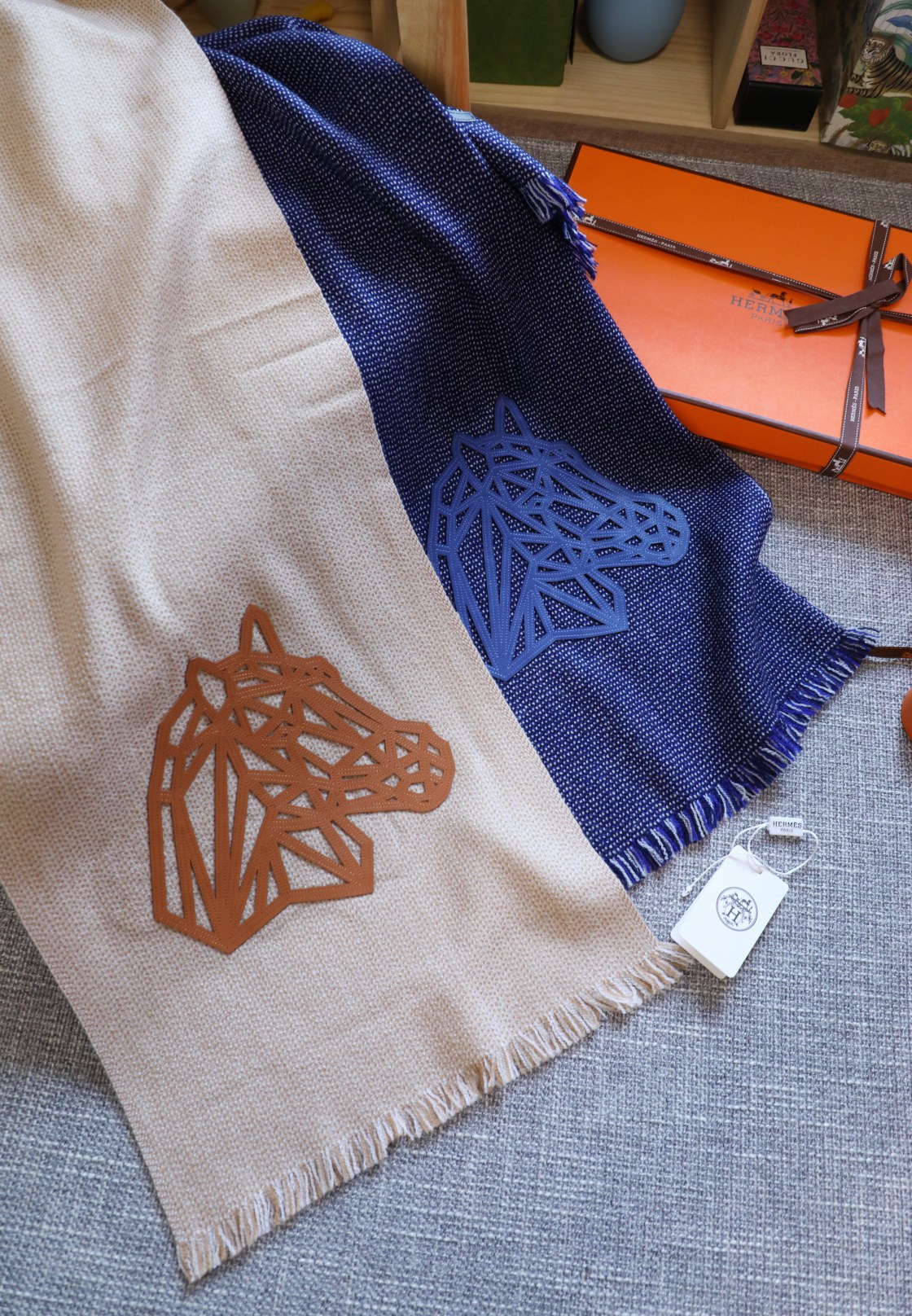 [TOP] HERMES  Scarf  30*180 cm - 2 Colors
