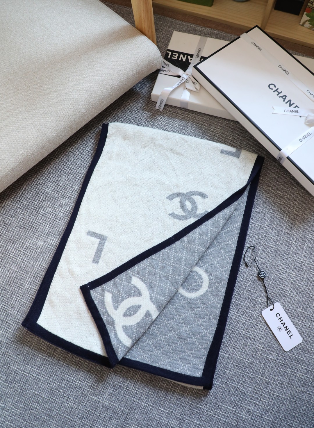 [TOP] CHANEL CC Wool Scarf 30X180 cm - 2 Colors
