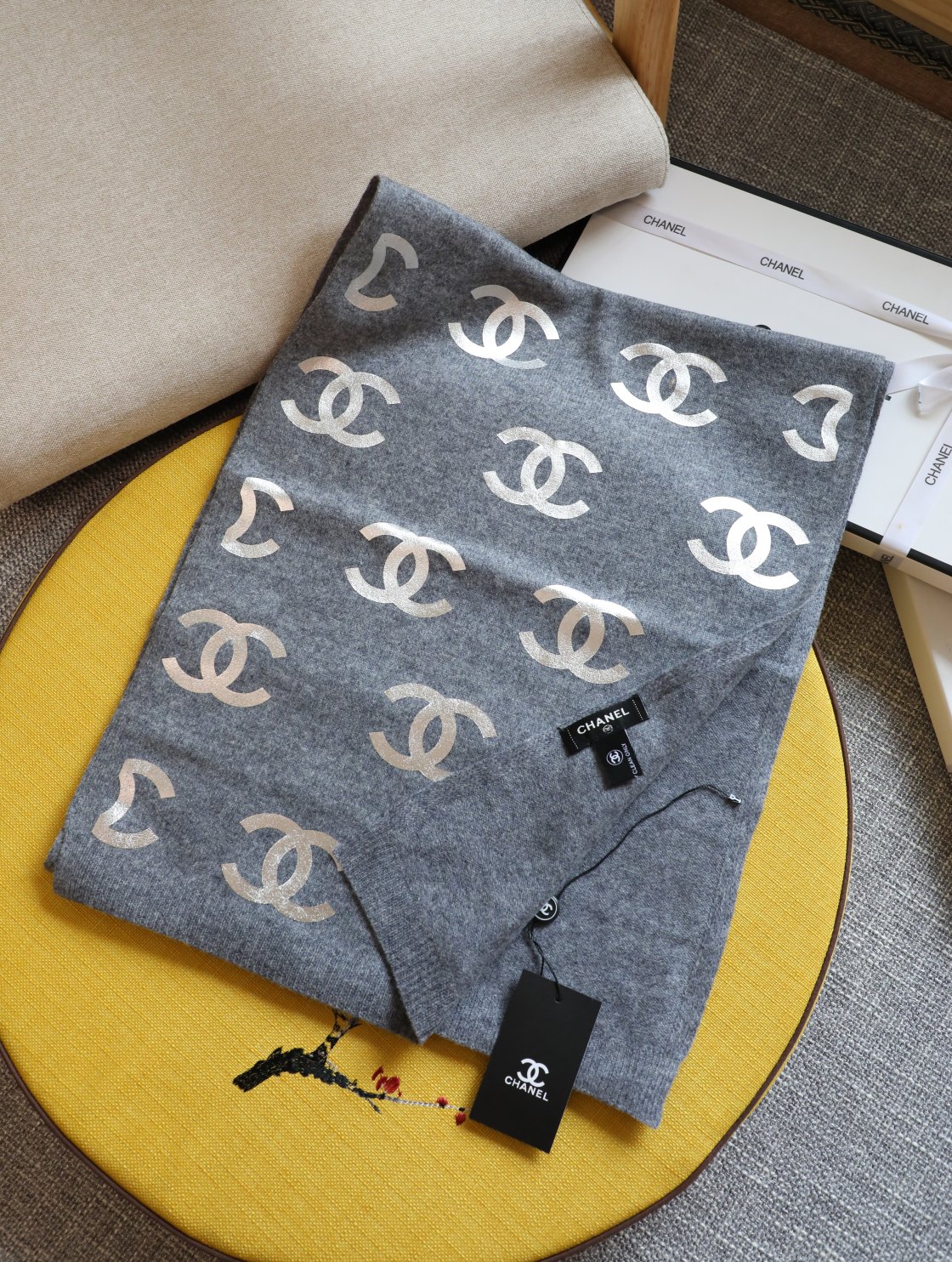 [TOP] CHANEL CC Wool Scarf 35X180 cm - 3 Colors