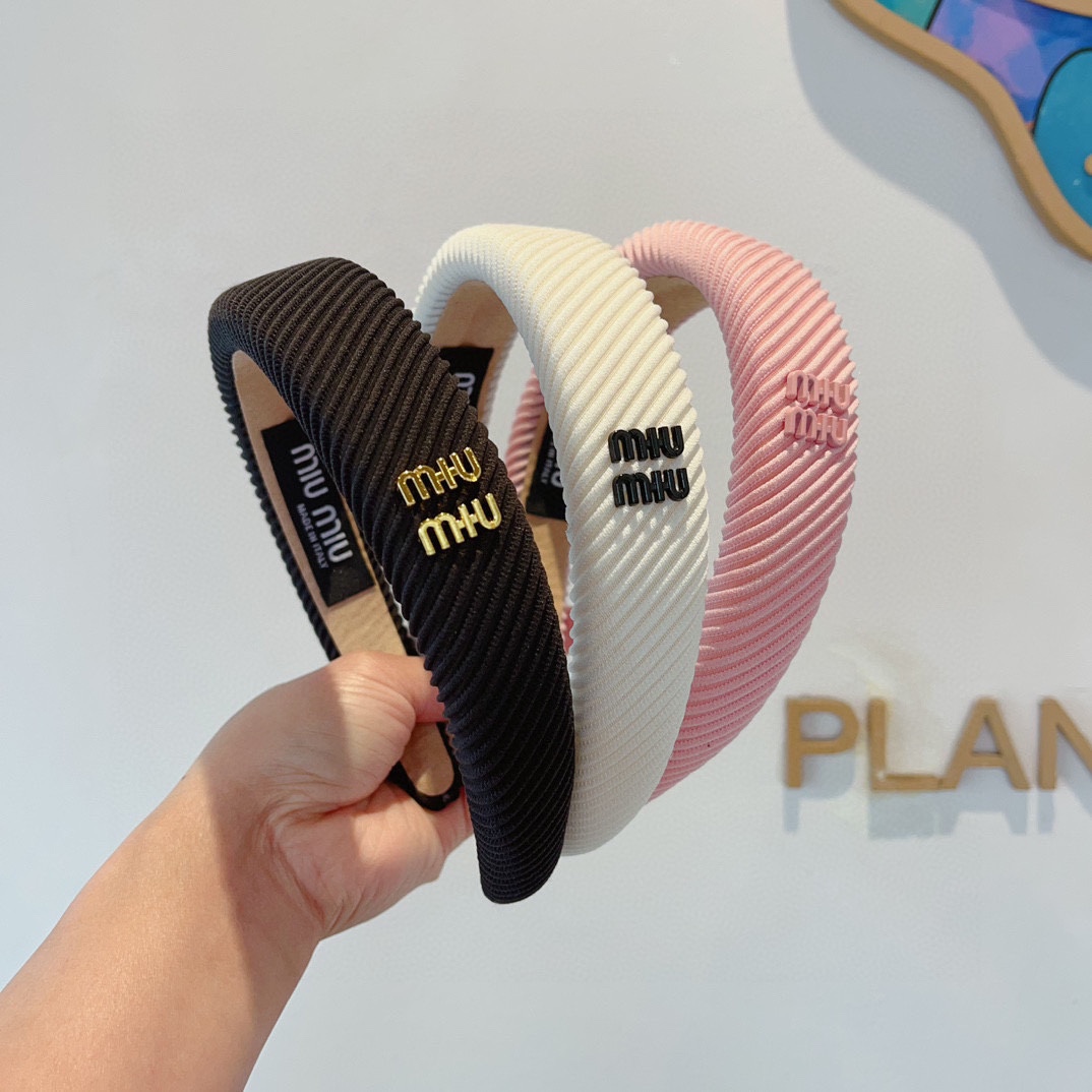 [TOP] Miu Miu Classical Hairband - 3 Colors