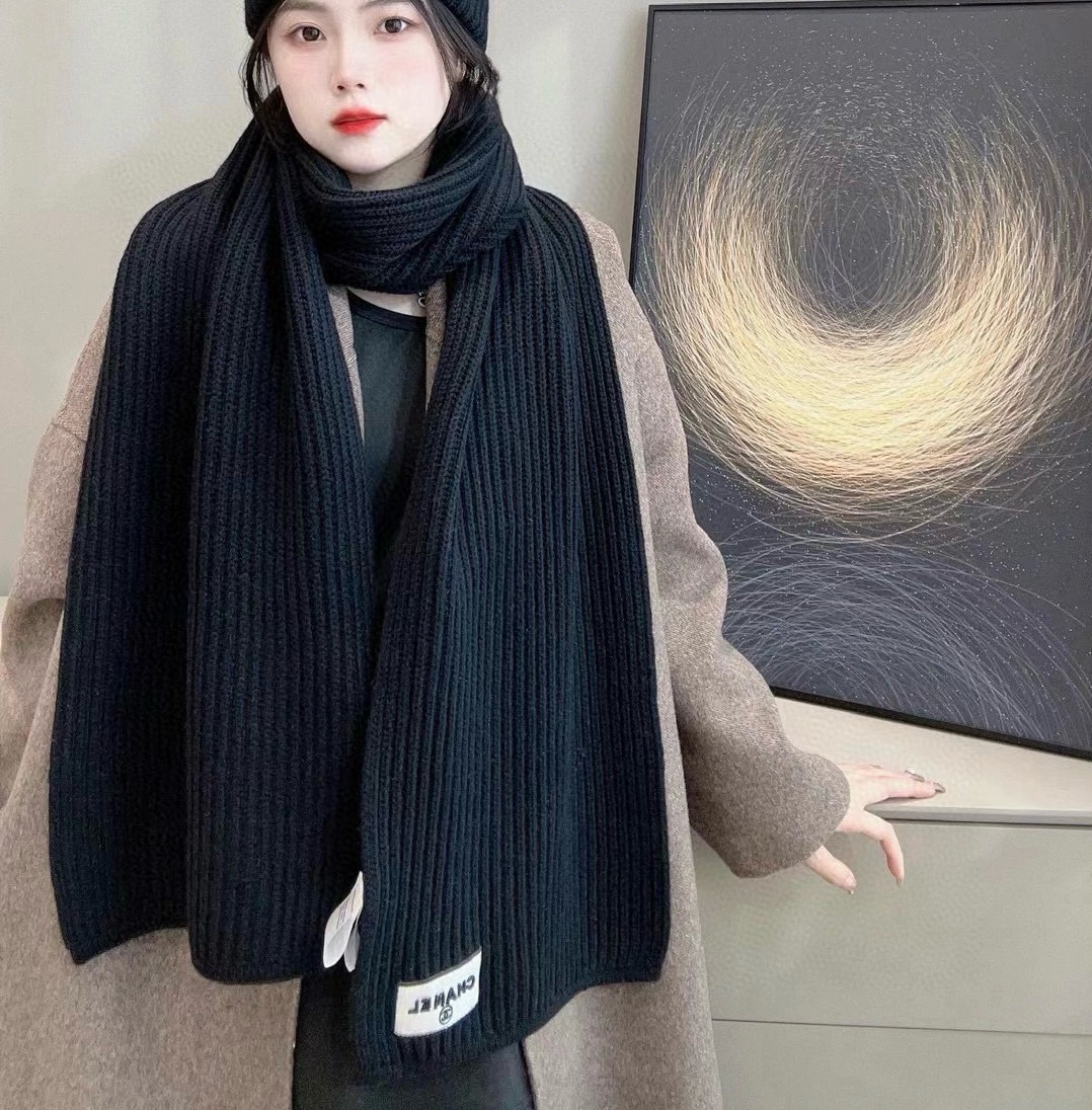 [TOP] CHANEL CC Wool Scarf 30X180 cm - 2 Colors