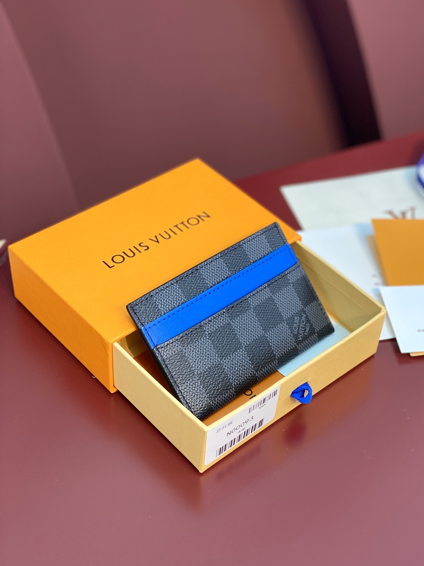 [TOP] Louis Vuitton LV Neo Card Holder Monogram Macassar Canvas 11x7x0.6cm - Black