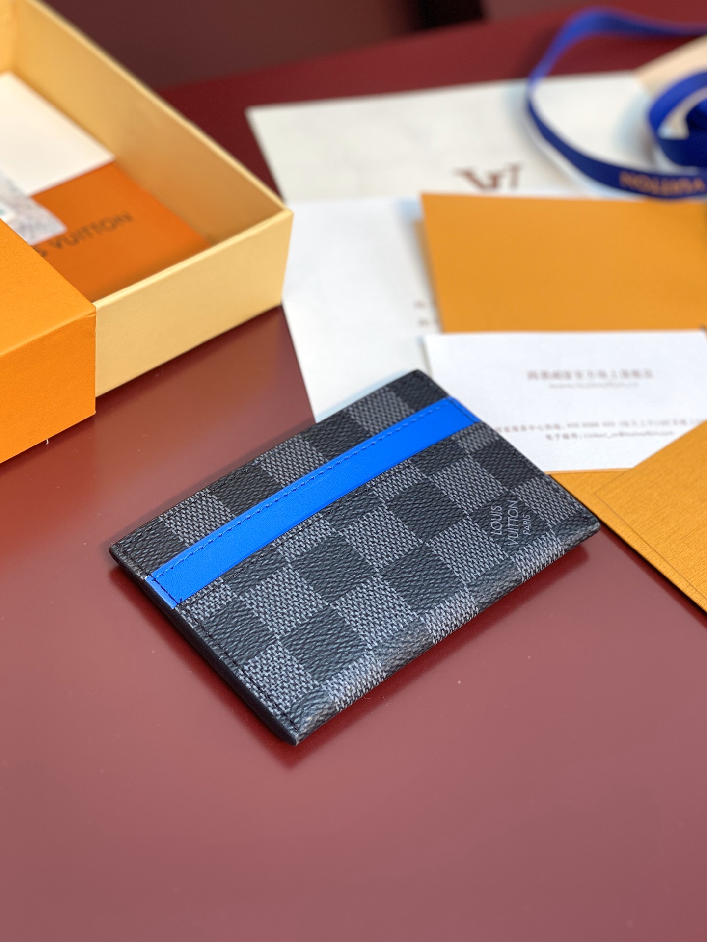 [TOP] Louis Vuitton LV Neo Card Holder Monogram Macassar Canvas 11x7x0.6cm - Black