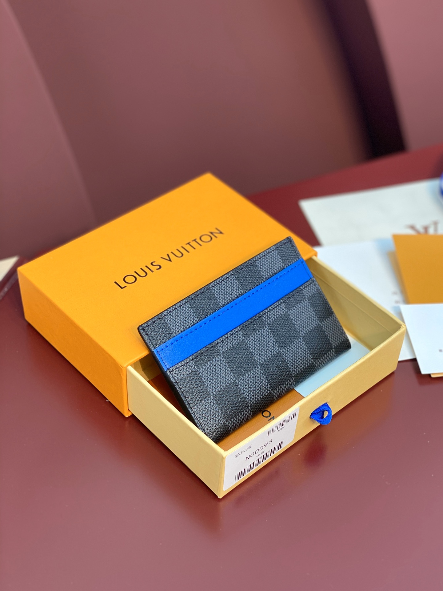 [TOP] Louis Vuitton LV Neo Card Holder Monogram Macassar Canvas 11x7x0.6cm - Black