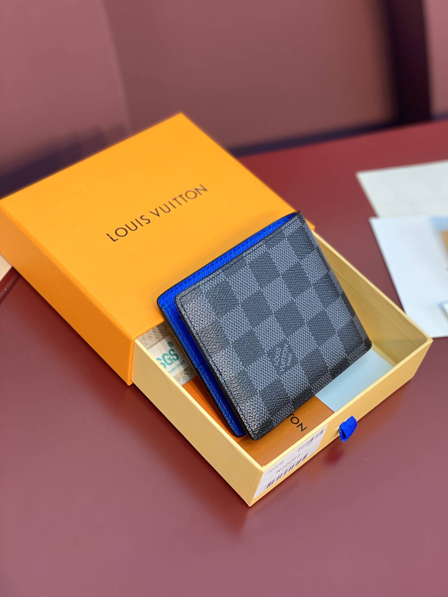 [TOP] Louis Vuitton LV Multiple Wallet Monogram Canvas & Taïga Leather 12x9cm - Black