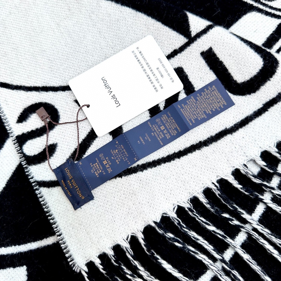 [TOP] Louis Vuitton LV Scarf 45x215cm - Black