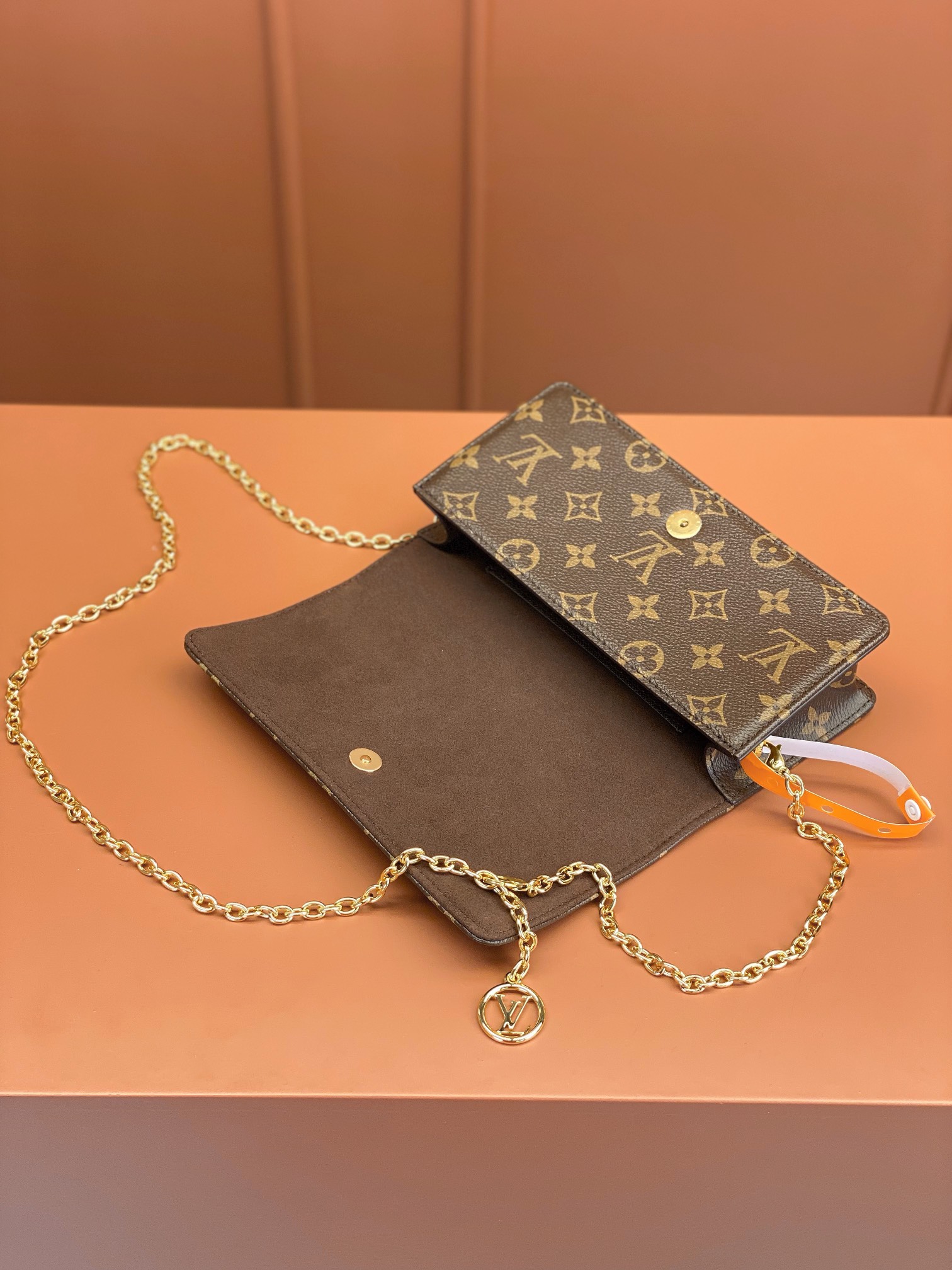 [TOP] Louis Vuitton LV Wallet On Chain Lily Handbag 20x10x3.5cm - Brown