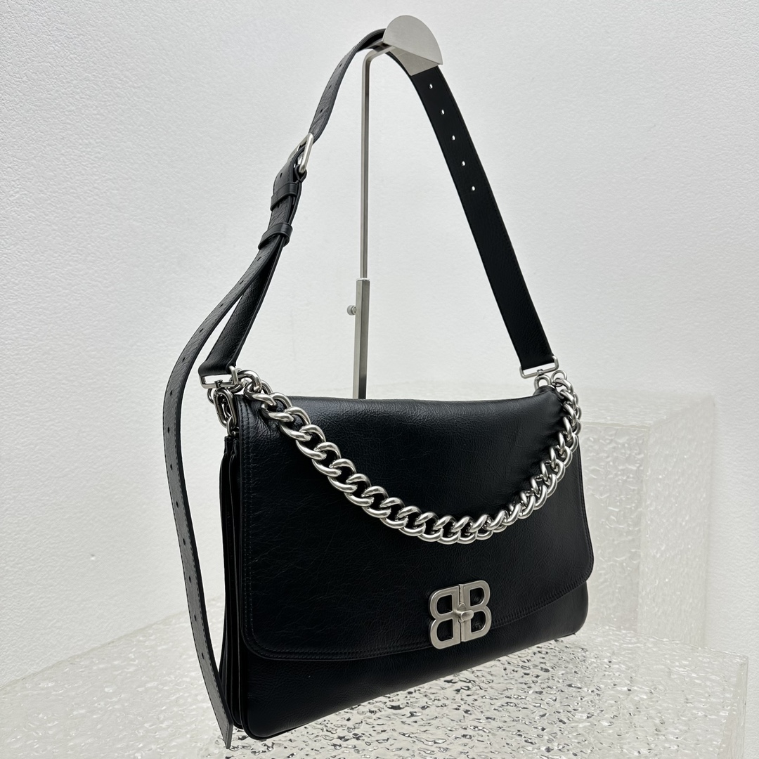[TOP] BALENCIAGA BB Soft Small Hobo Bag 24*36*4cm/14*23*3cm - Black