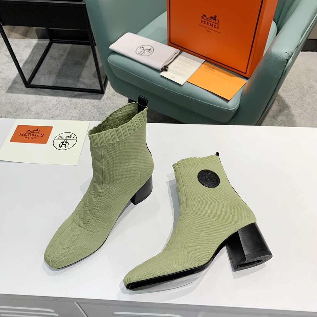 [TOP] HERMES Mid Heel Boots - 5 Color
