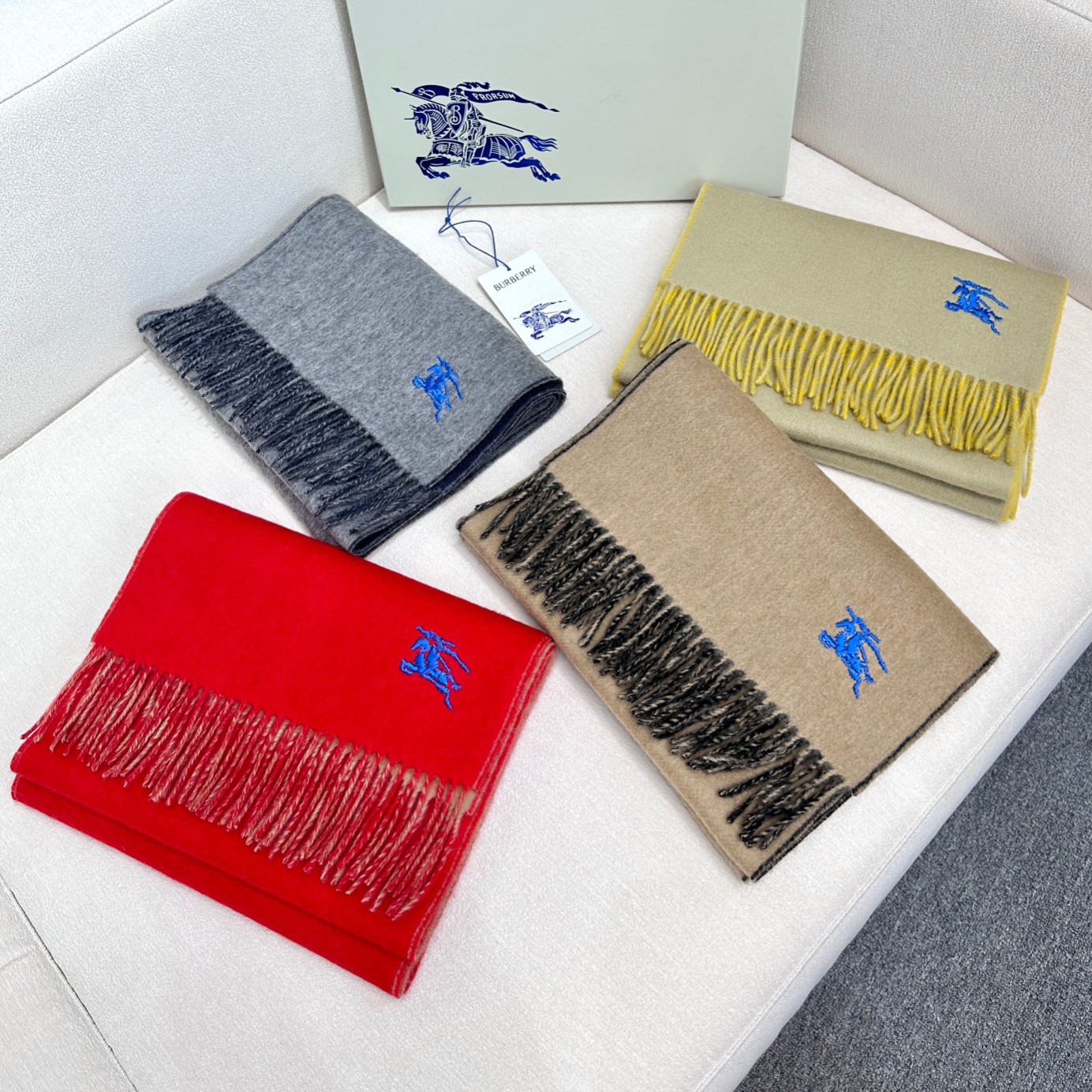 [TOP] BURBERRY Cashmere Scarf 168x30cm  - 4 Colors