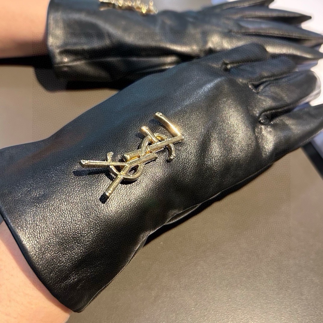 [TOP] Yves Saint Laurent YSL Gloves - Black