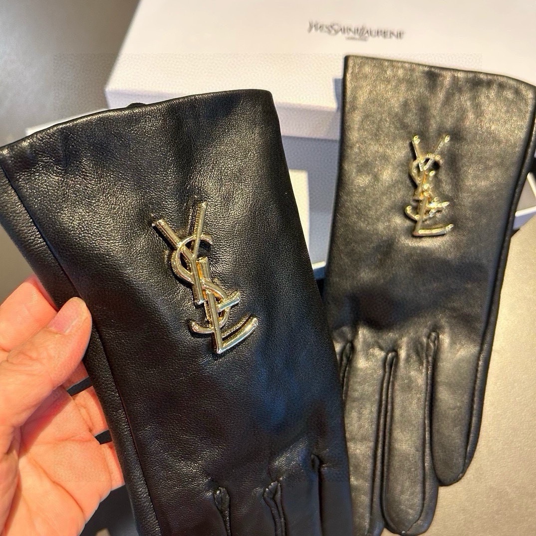 [TOP] Yves Saint Laurent YSL Gloves - Black
