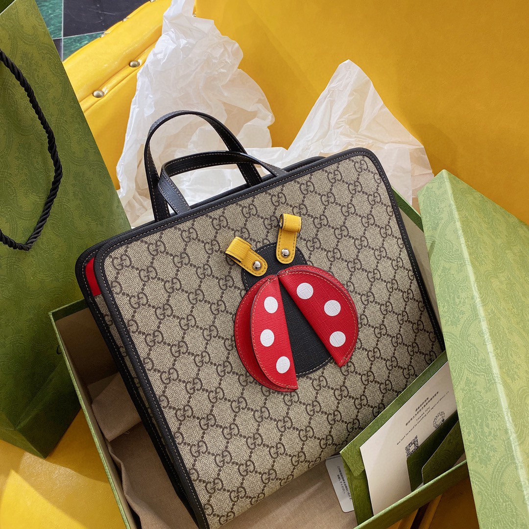 [TOP] GUCCI Tote Kids Bag 11x20x16.5cm/28x25x11cm - Brown