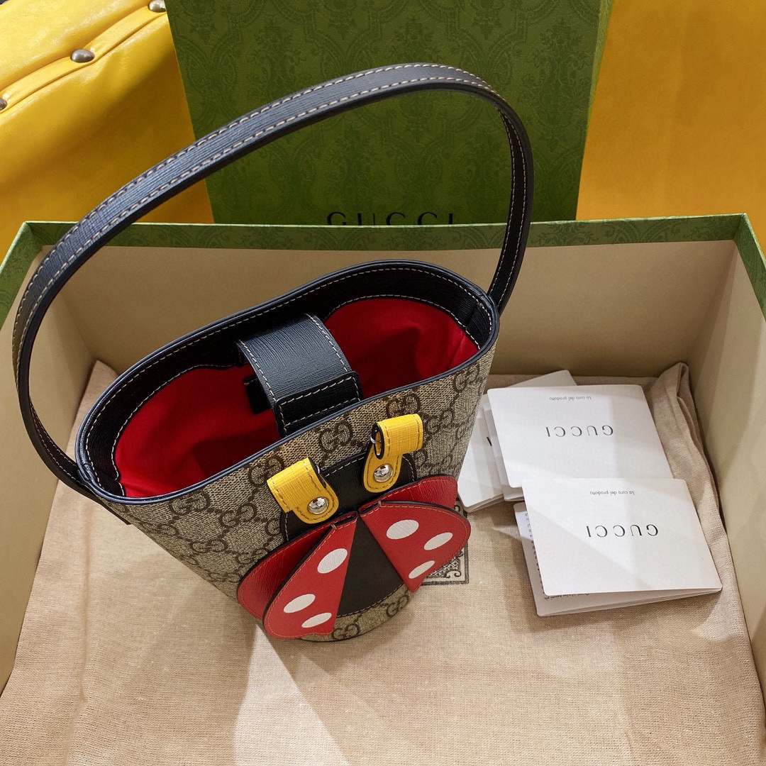 [TOP] GUCCI Tote Kids Bag 11x20x16.5cm/28x25x11cm - Brown