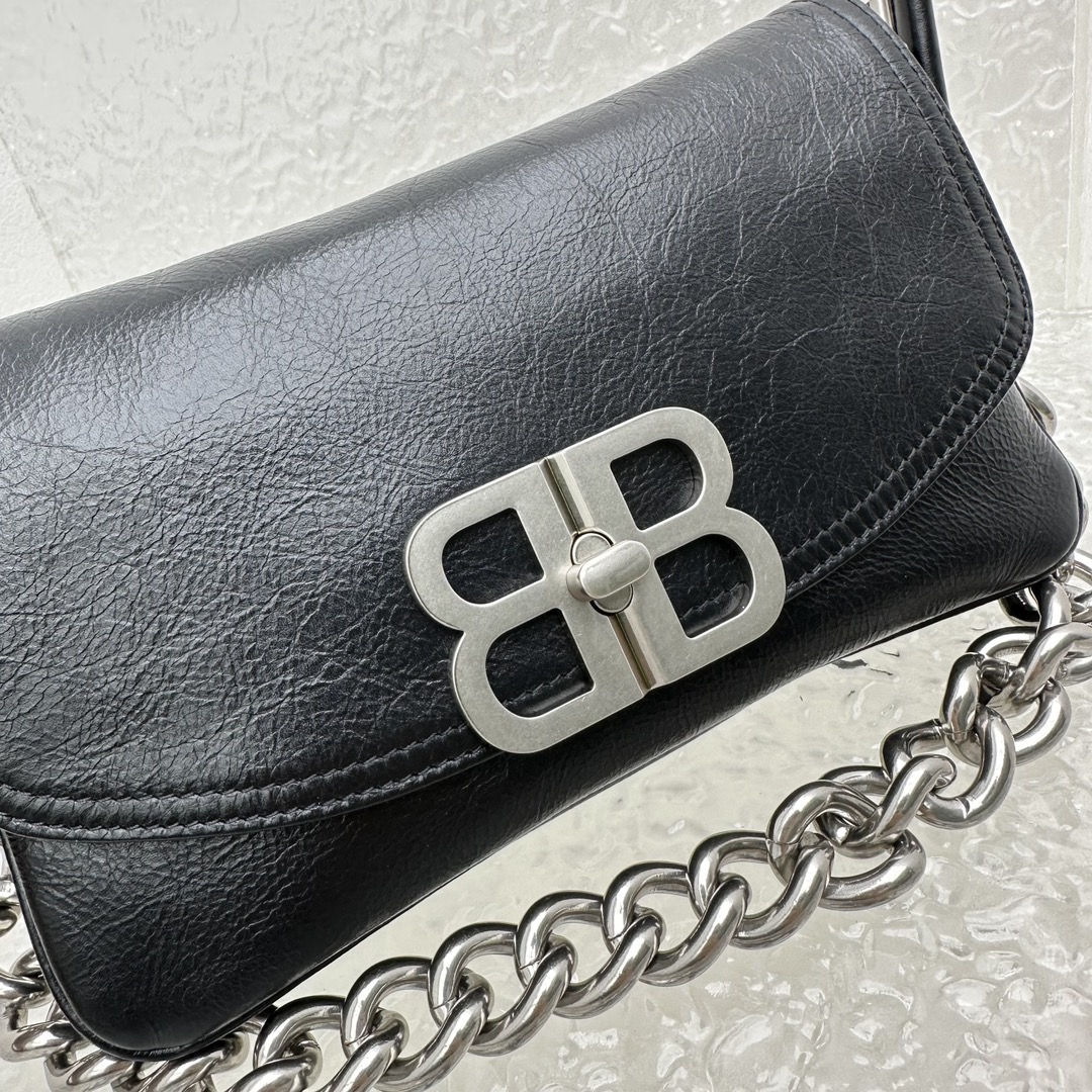[TOP] BALENCIAGA BB Soft Small Hobo Bag 24*36*4cm/14*23*3cm - Black