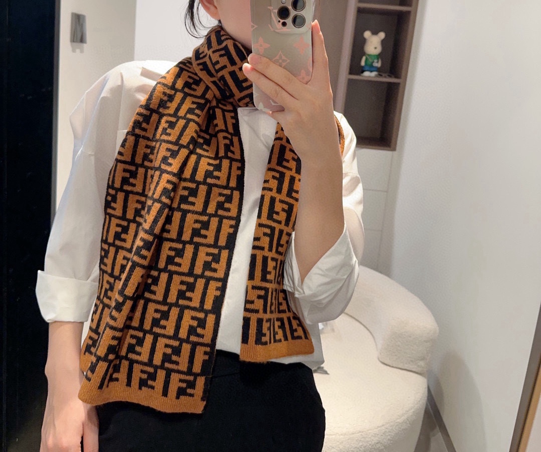 [TOP] FENDI Cashmere Scarf 30*180cm -2 Colors