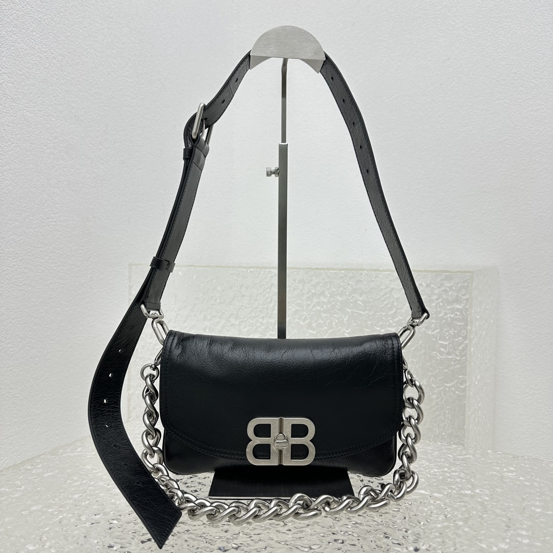 [TOP] BALENCIAGA BB Soft Small Hobo Bag 24*36*4cm/14*23*3cm - Black