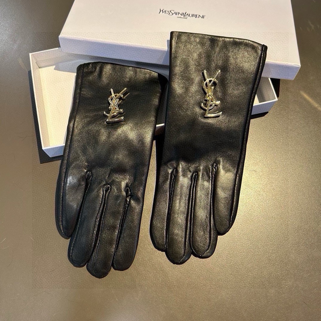 [TOP] Yves Saint Laurent YSL Gloves - Black