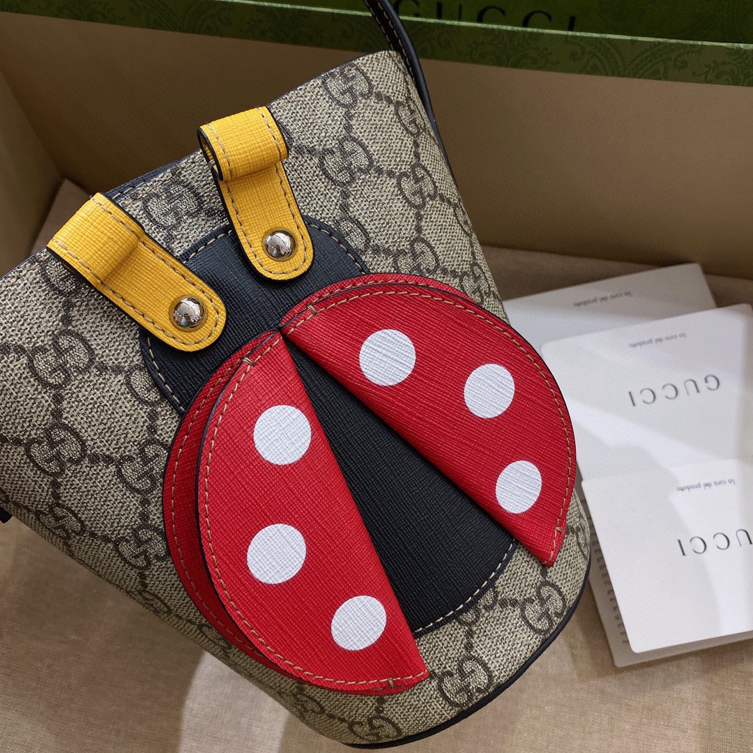 [TOP] GUCCI Tote Kids Bag 11x20x16.5cm/28x25x11cm - Brown