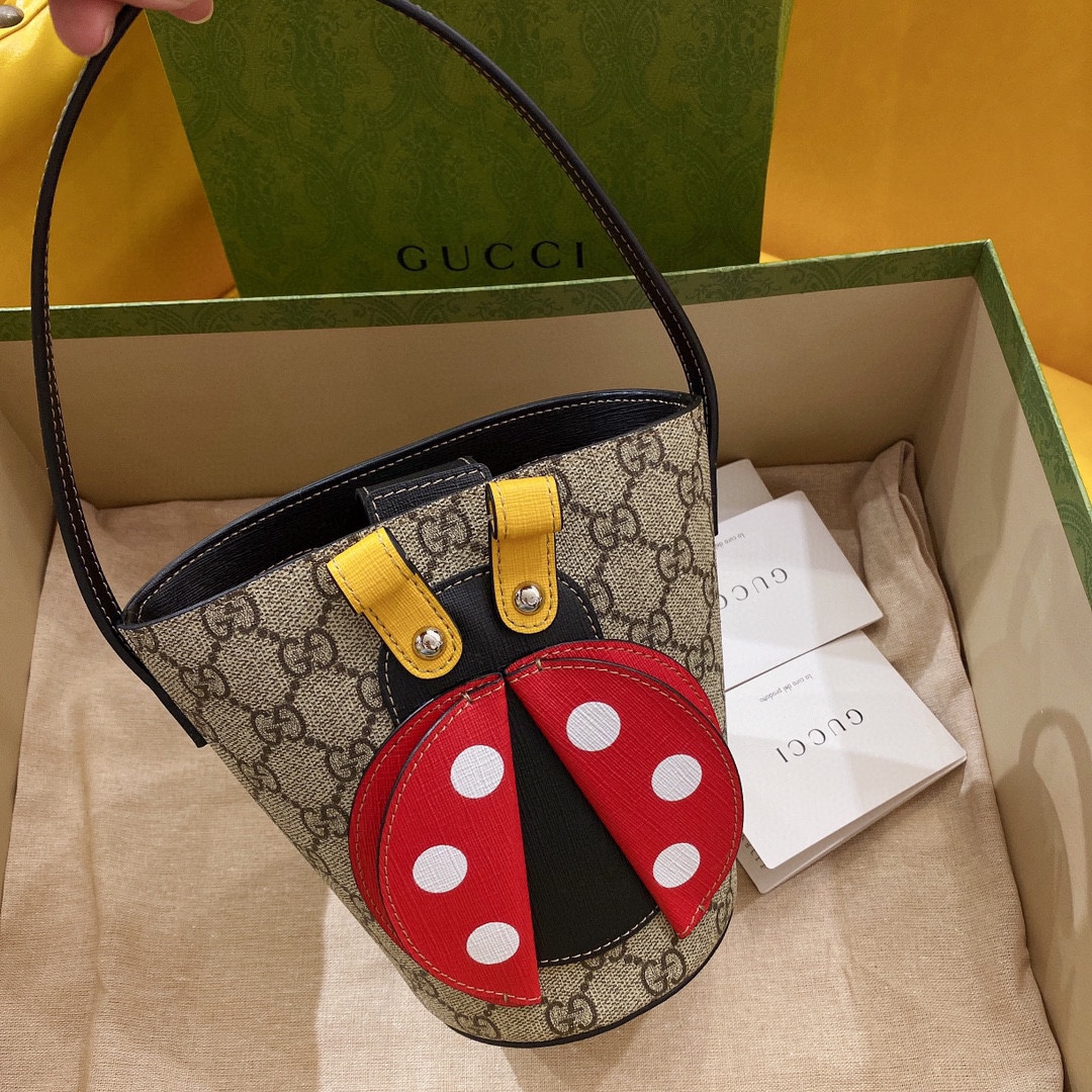 [TOP] GUCCI Tote Kids Bag 11x20x16.5cm/28x25x11cm - Brown