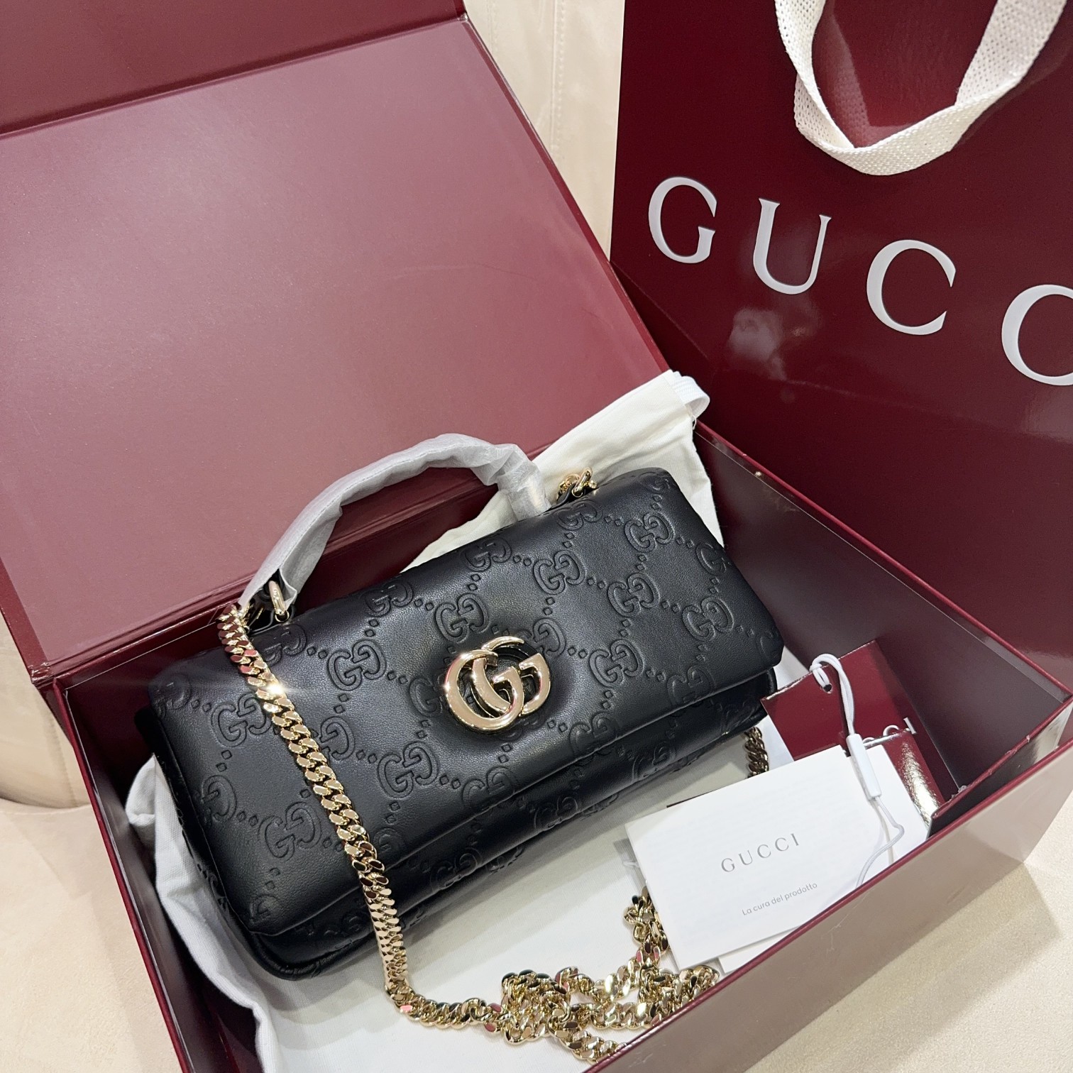 [TOP] GUCCI G*G Milano Mini bag 21.1*12.4*4.6cm - Black