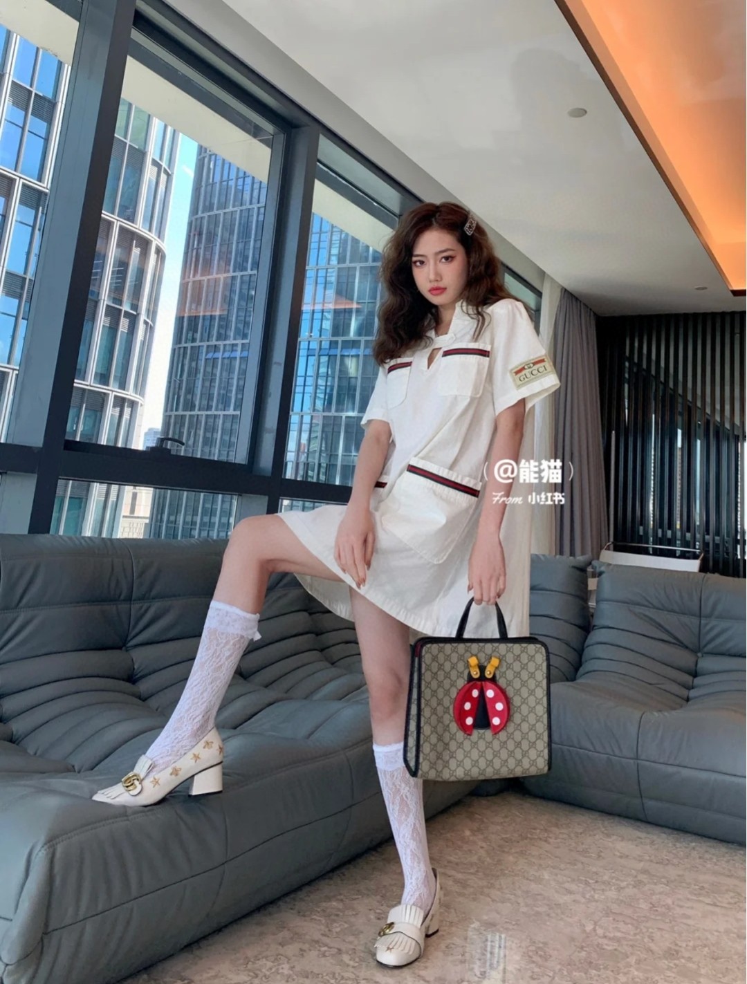 [TOP] GUCCI Tote Kids Bag 11x20x16.5cm/28x25x11cm - Brown