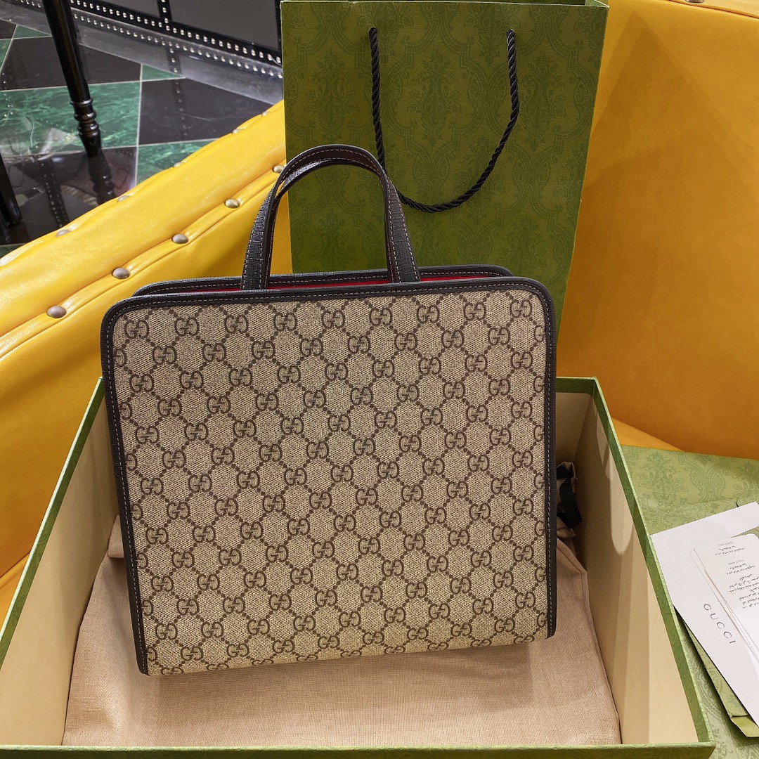 [TOP] GUCCI Tote Kids Bag 11x20x16.5cm/28x25x11cm - Brown