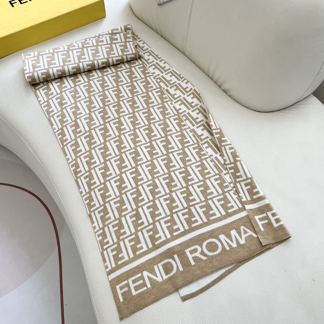 [TOP] FENDI FF  Cashmere Scarf 32 x 180 cm - 2 Colors
