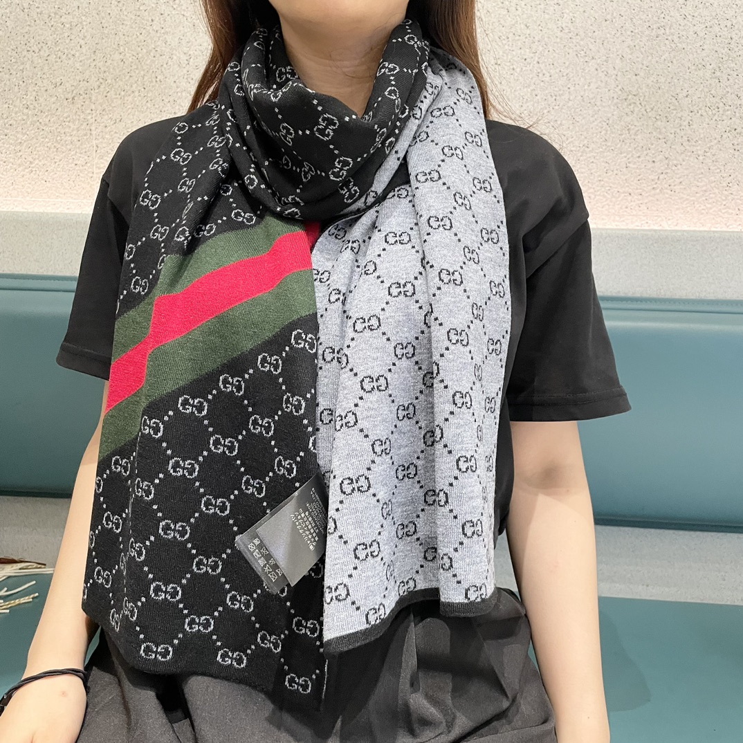 [TOP] GUCCI Cashmere Scarf 32 x 180 cm - 3 Colors