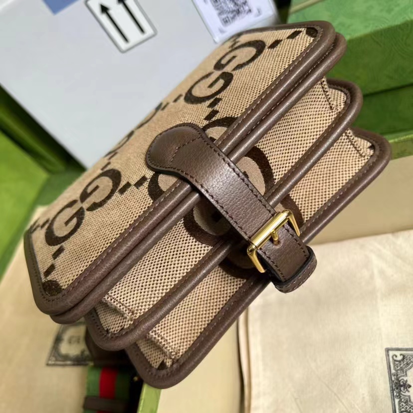 [TOP] GUCCI GG Shoulder Bag 20-17-8cm - Brown